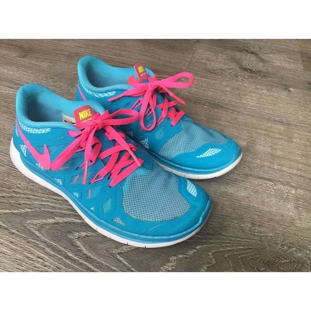 Nike Free 5.0 (GS) Blue Youth Size 5Y Girls Running Sneakers 644446-401 Shoes